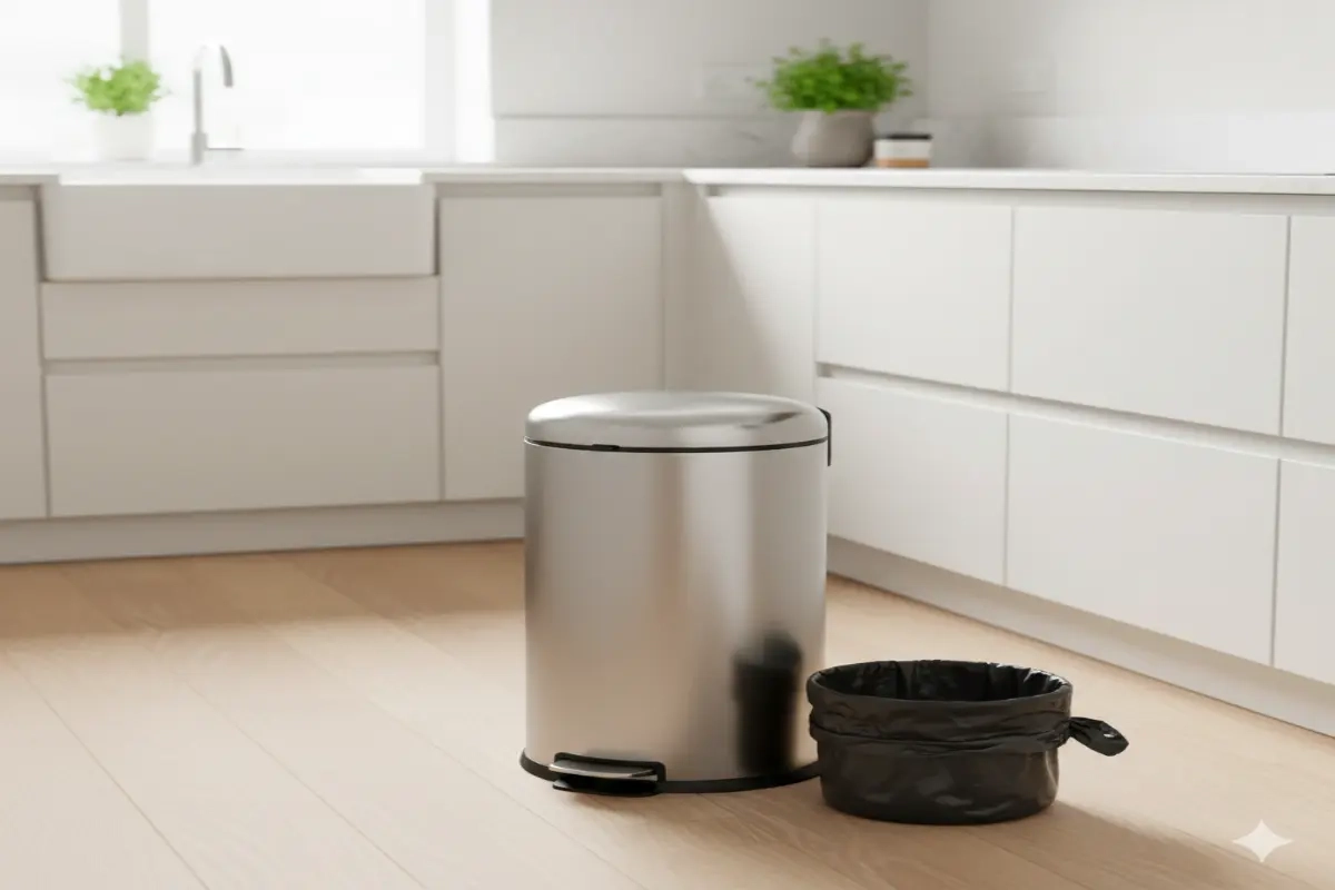 Poubelle vide prête pour prestation ménage